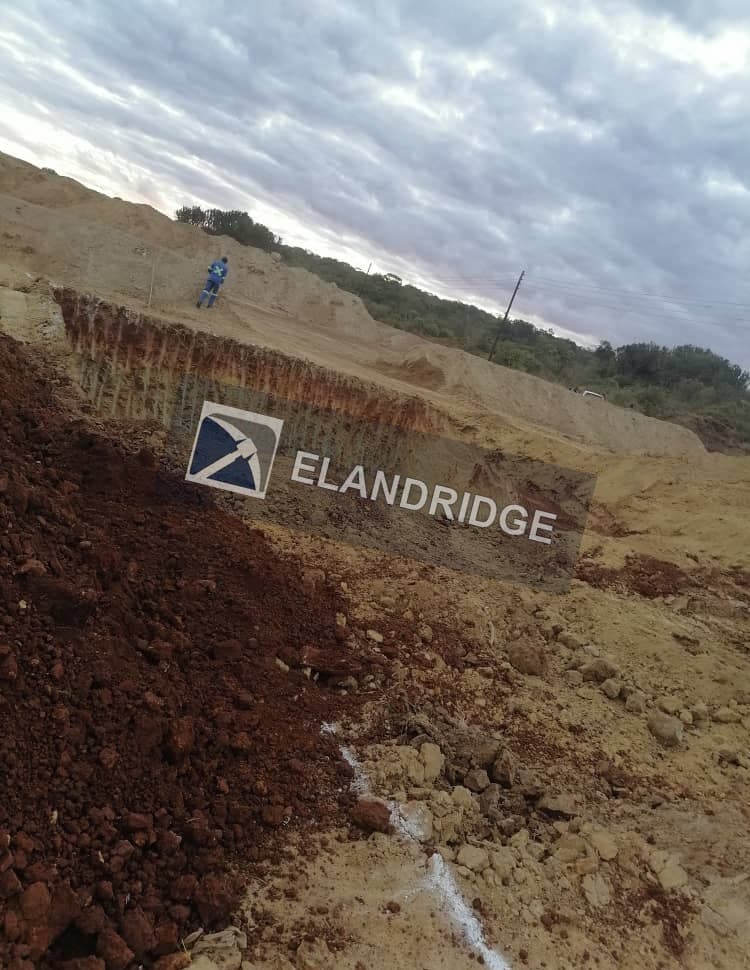 Cut face of heap leach earthworks