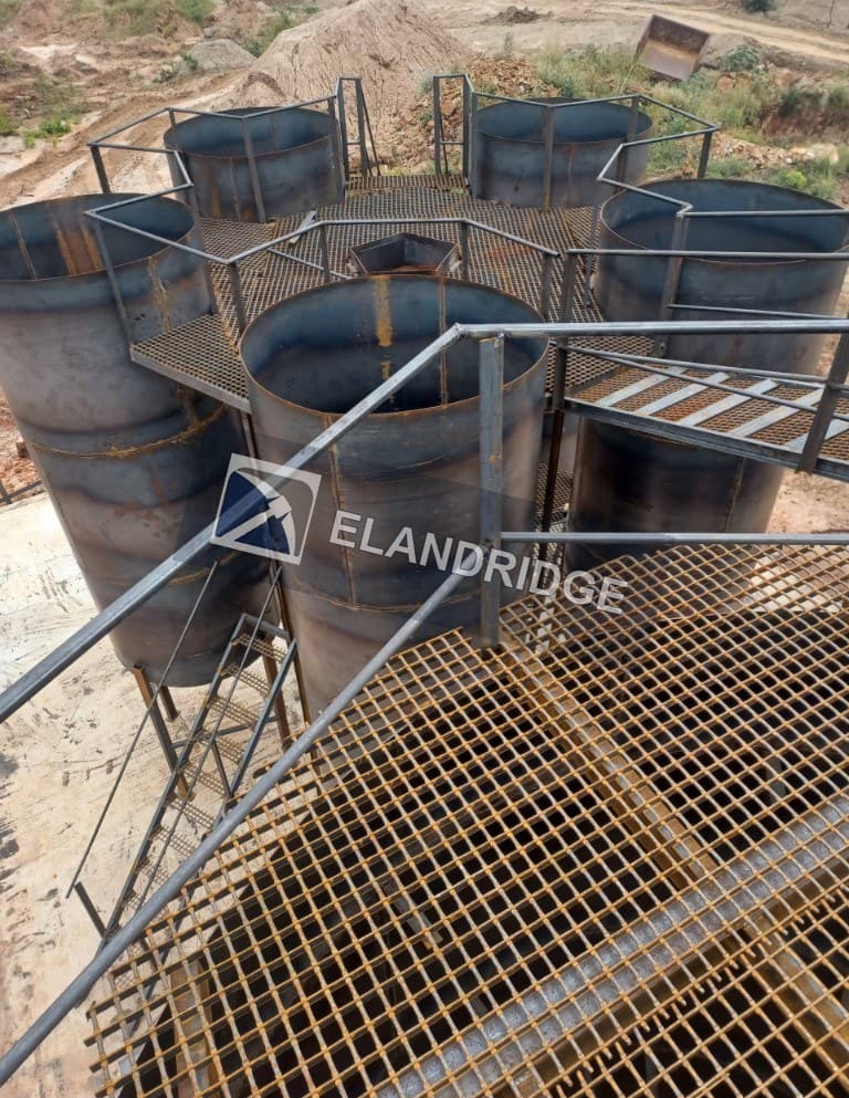 Walkways over CIP tanks at Yellow Snake, Kwekwe
